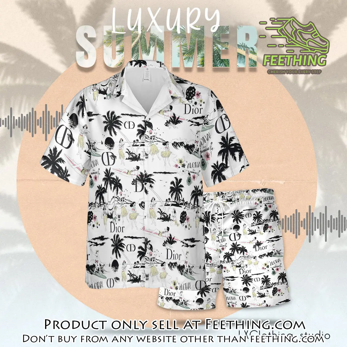 Dior luxury summer hawaiian shorts set lhss1016 ft3734404